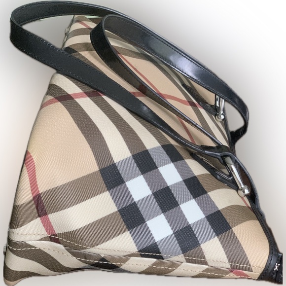 Burberry Nova Check Coated Canvas and Patent Leather Tote - Picture 9 of 13